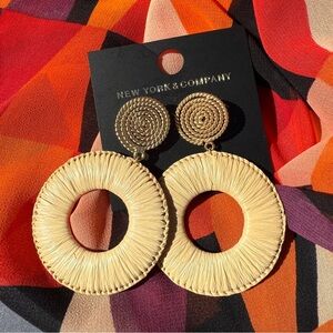 New York & Company Rattan Statement Earrings